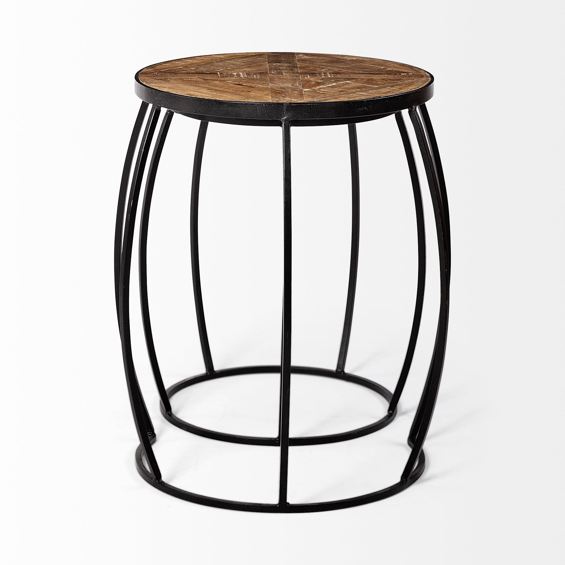 Clapp Accent Table Brown Wood | Black Metal | X Pattern - accent-tables