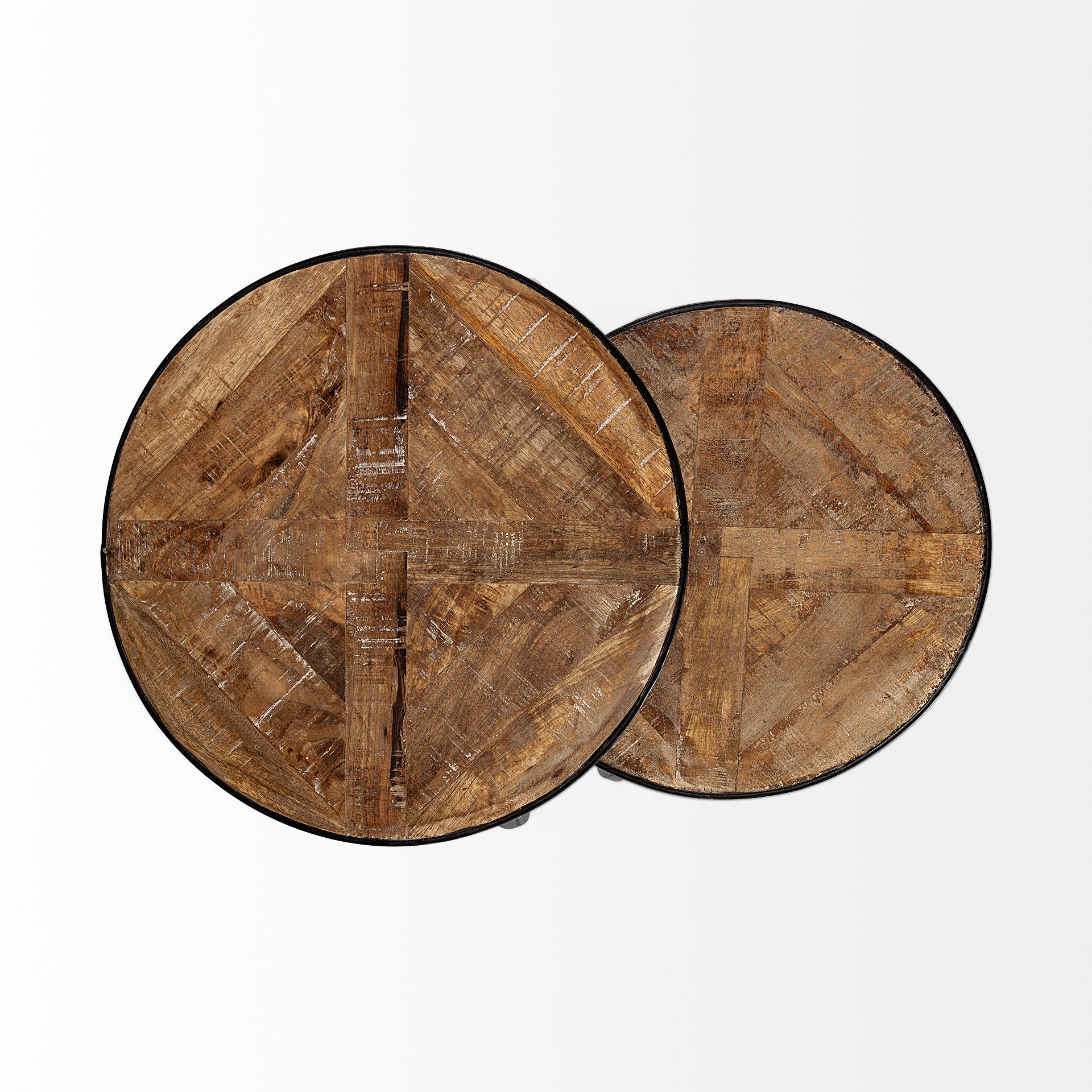 Clapp Accent Table Brown Wood | Black Metal | X Pattern - accent-tables