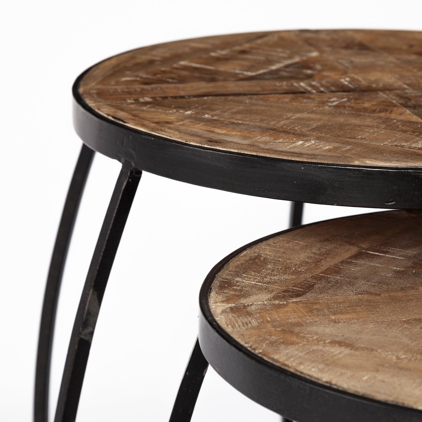 Clapp Accent Table Brown Wood | Black Metal | X Pattern - accent-tables