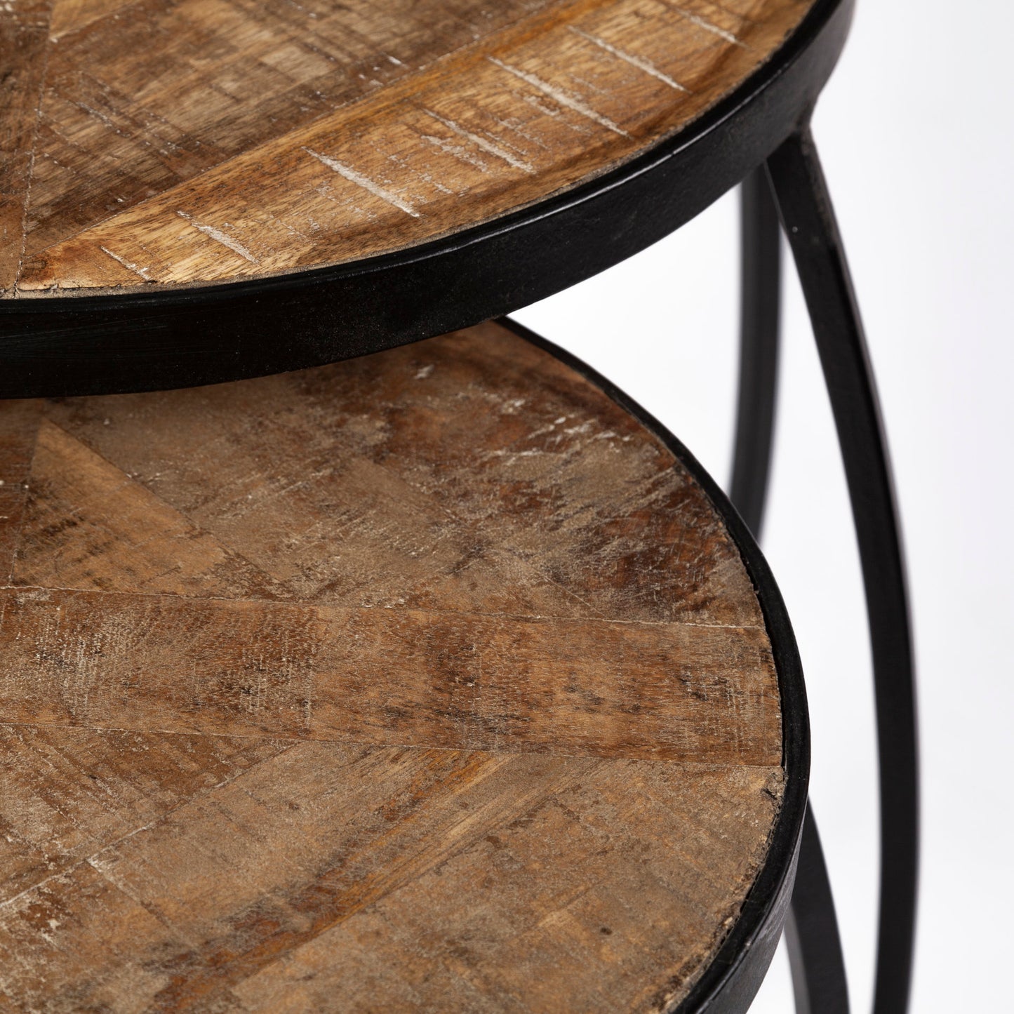 Clapp Accent Table Brown Wood | Black Metal | X Pattern - accent-tables