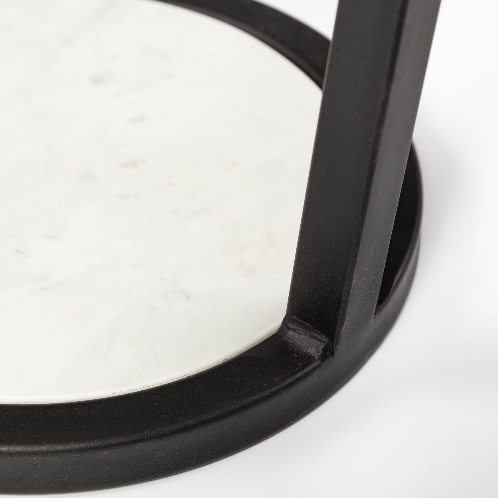 Bombola Accent Table White Marble | Black Metal | 15W - accent-tables