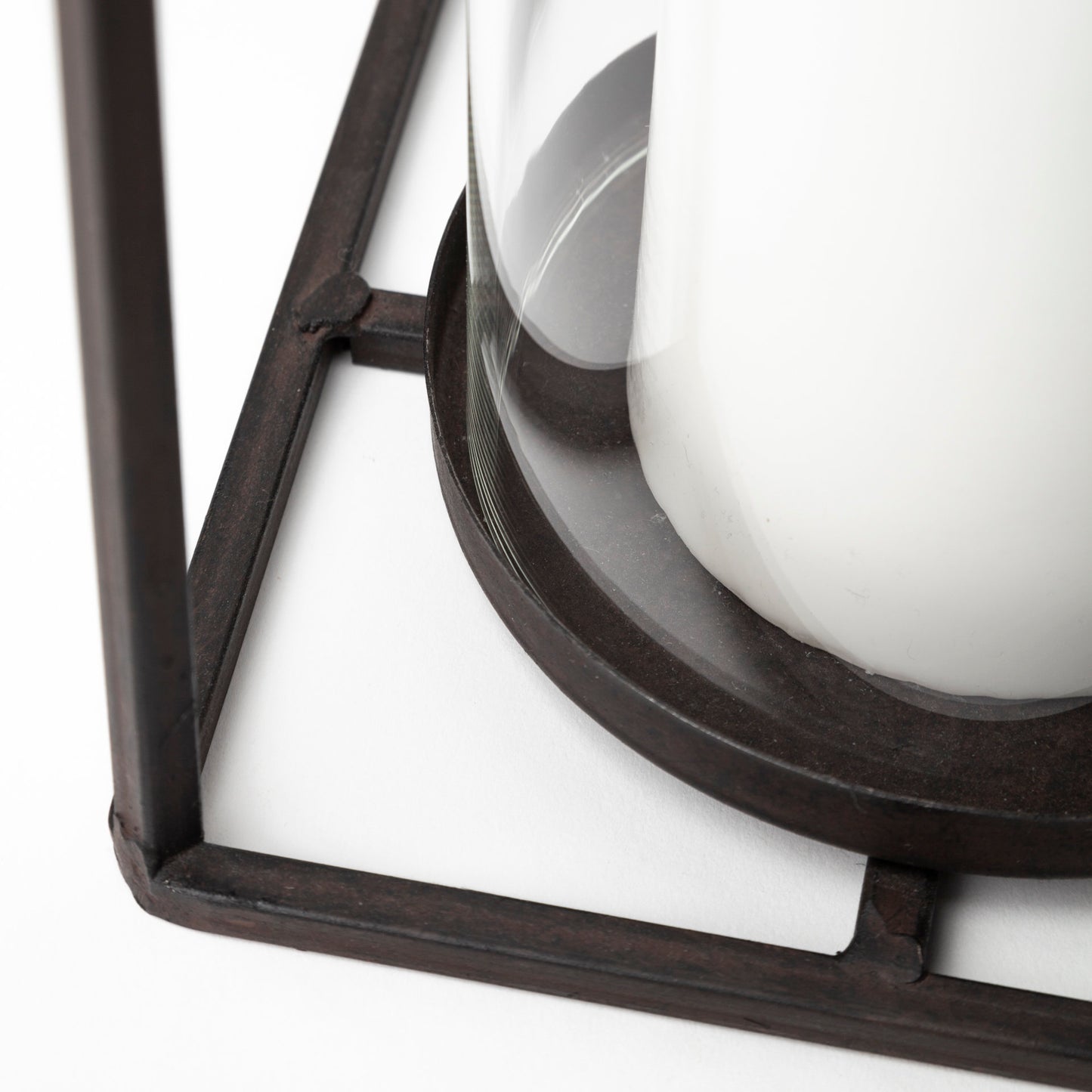 Kingston I Large Rustic Metal Framed Table Candle Holder
