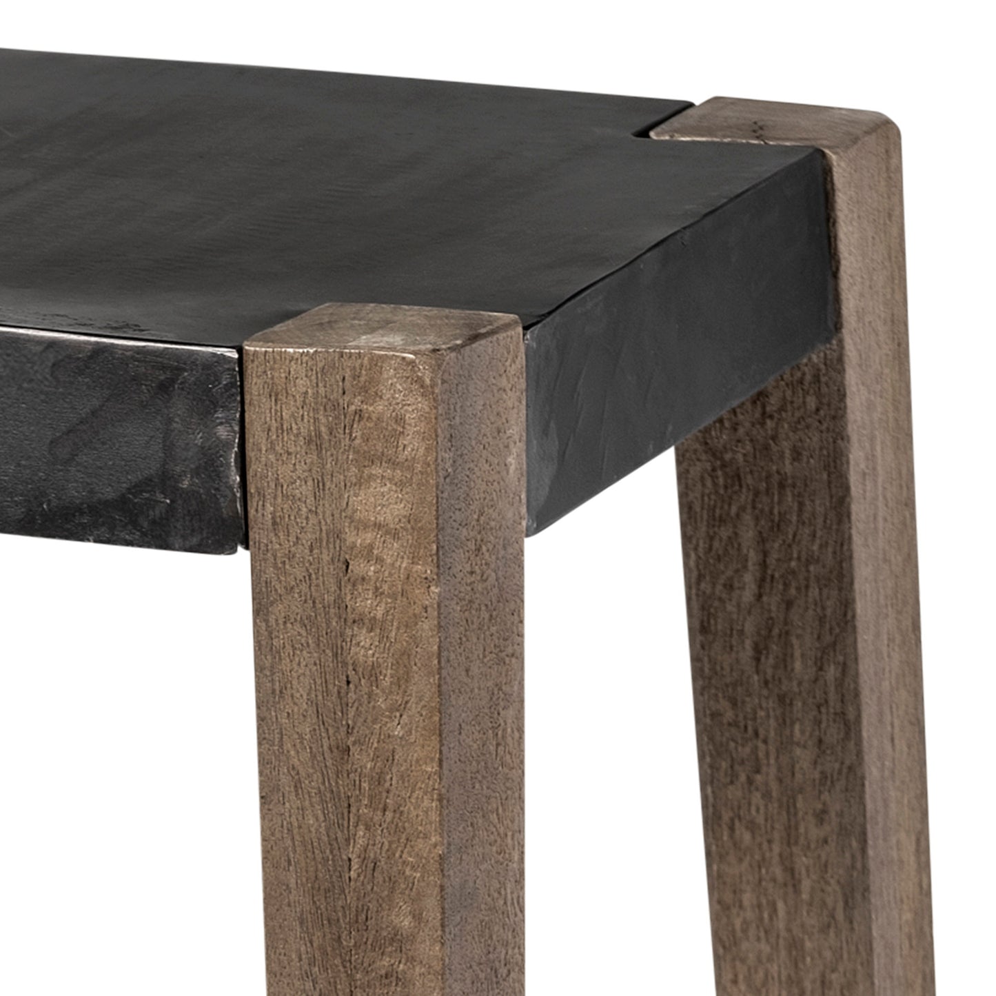 Nell Metal Seat Bar Counter Stool Black Metal | Light Brown Wood | Counter - bar-stools