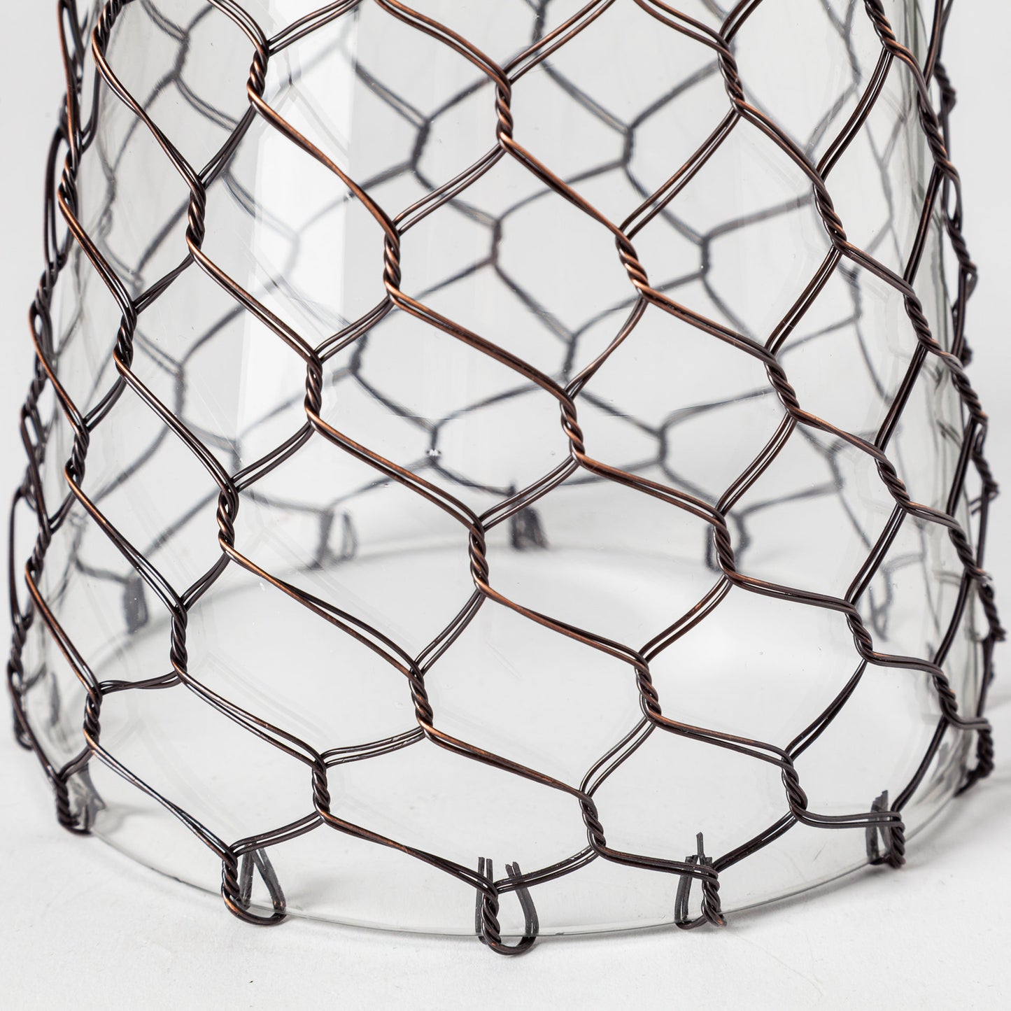 Shandra I Small Glass w/Metal Wire Snakeskin Pattern Table Candle Holder