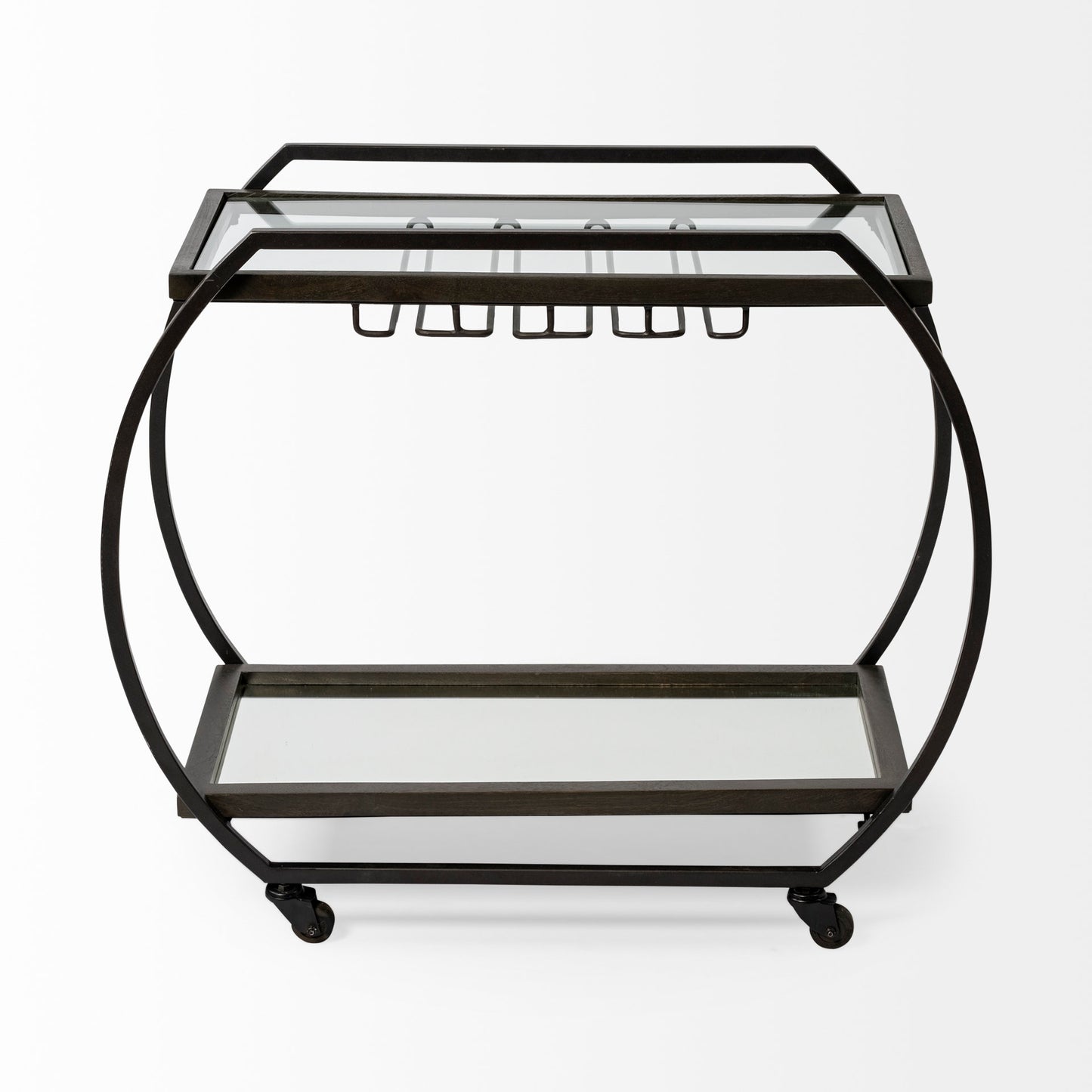 Chriselle Bar Cart Black Metal | Glass - bar-carts