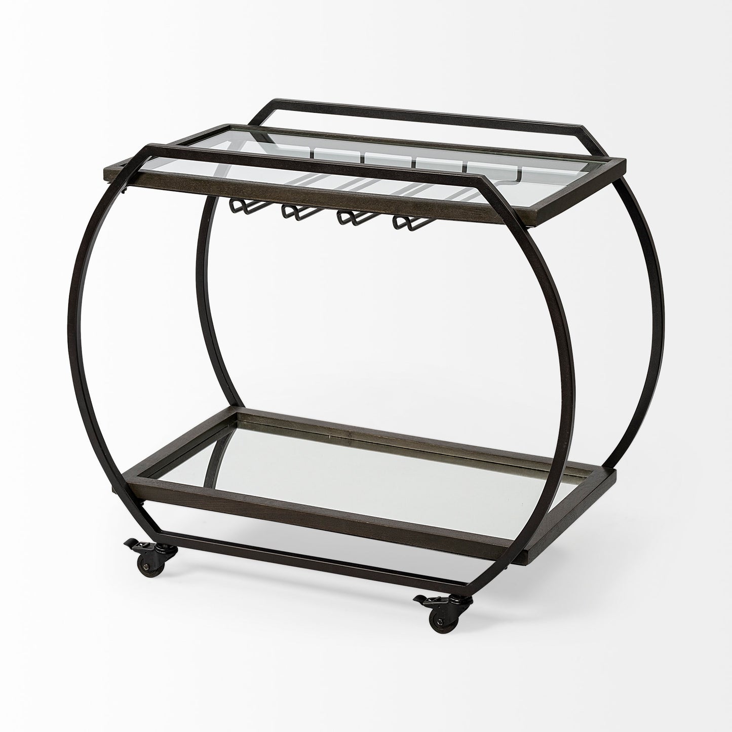 Chriselle Bar Cart Black Metal | Glass - bar-carts