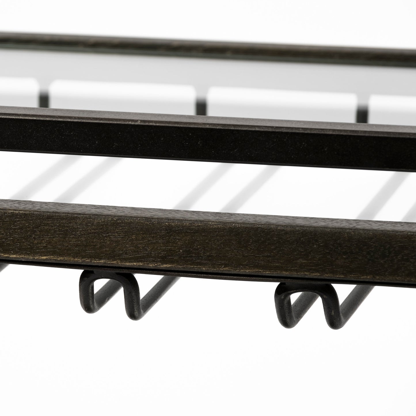 Chriselle Black Metal And Glass Two Tier Bar Cart