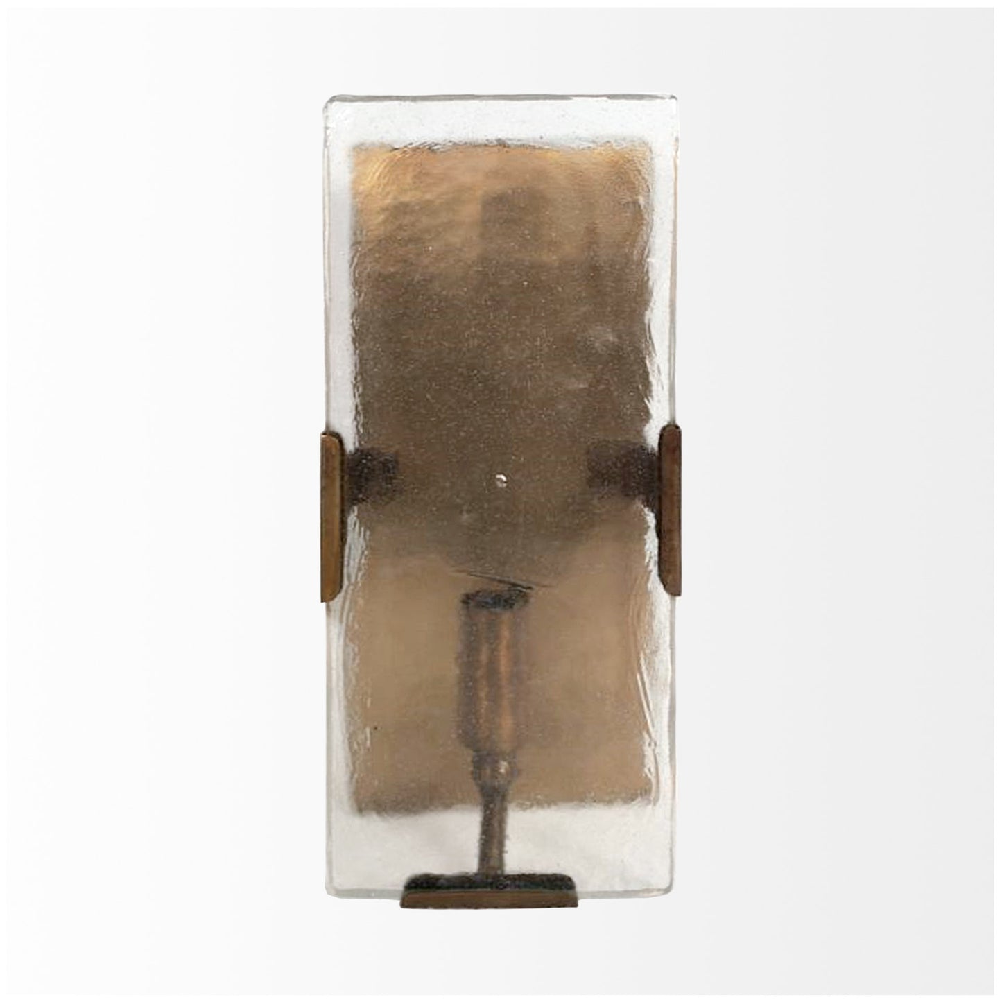 Gruber 4.5x12 Brass Toned Metal w/Frosted Glass Rectangular Wall Sconce
