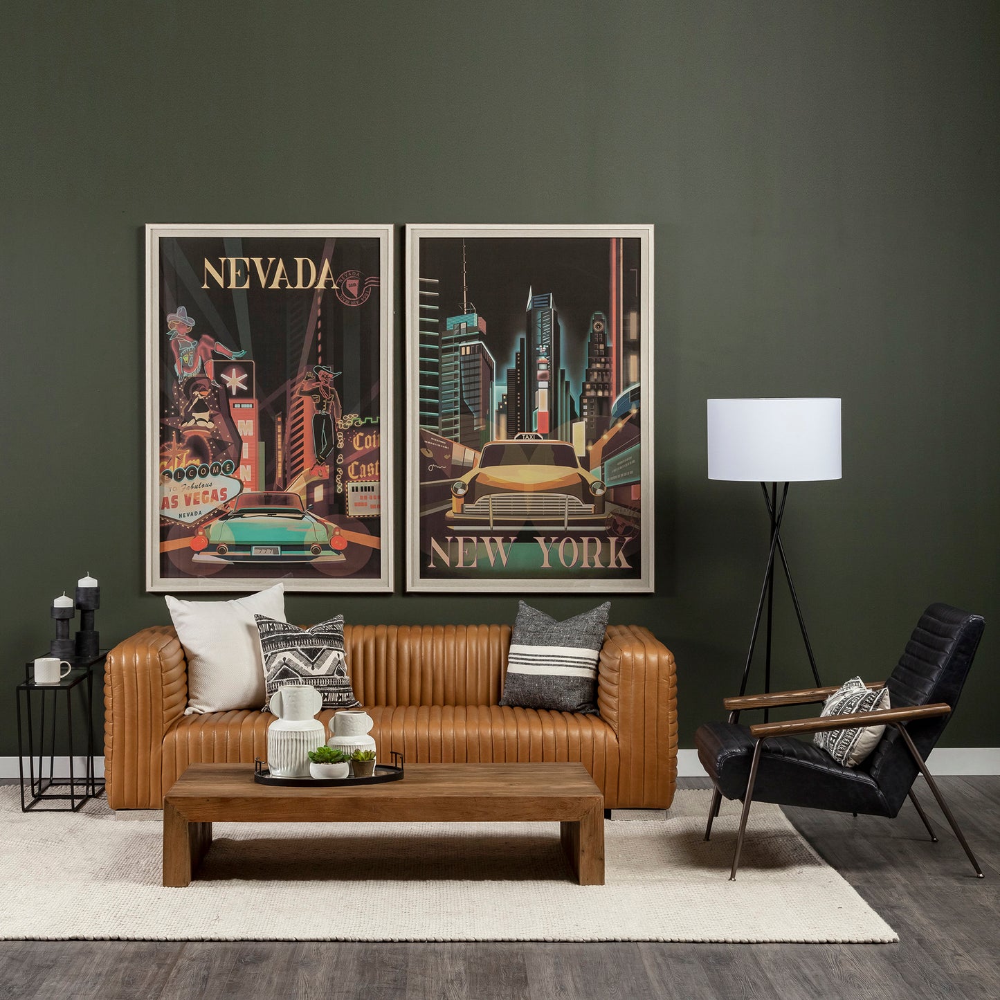 Grosjean Accent Chair Black Leather | Bronze Metal - accent-chairs