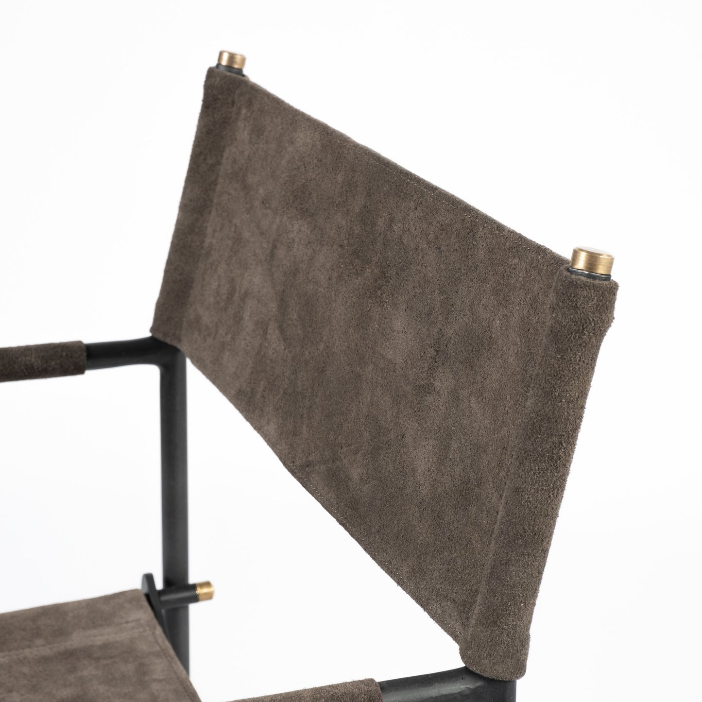 Direttore Dining Chair Brown Seude (Gray Tones) | Black Metal - dining-chairs