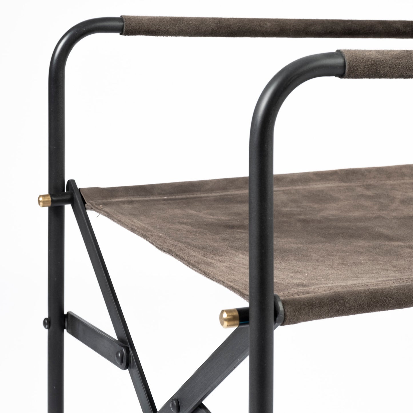 Direttore Dining Chair Brown Seude (Gray Tones) | Black Metal - dining-chairs
