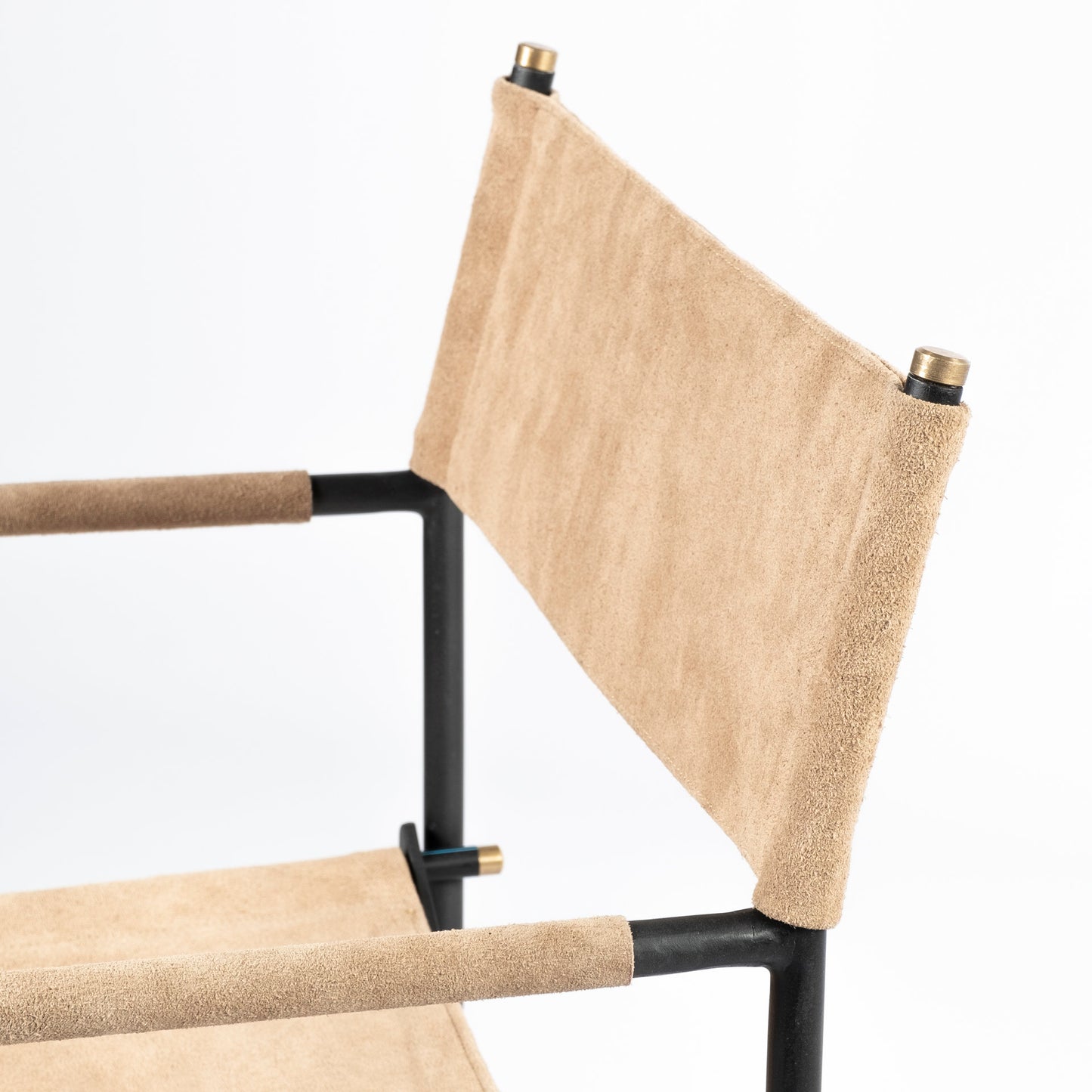 Direttore Dining Chair Tan Suede | Black Metal - dining-chairs