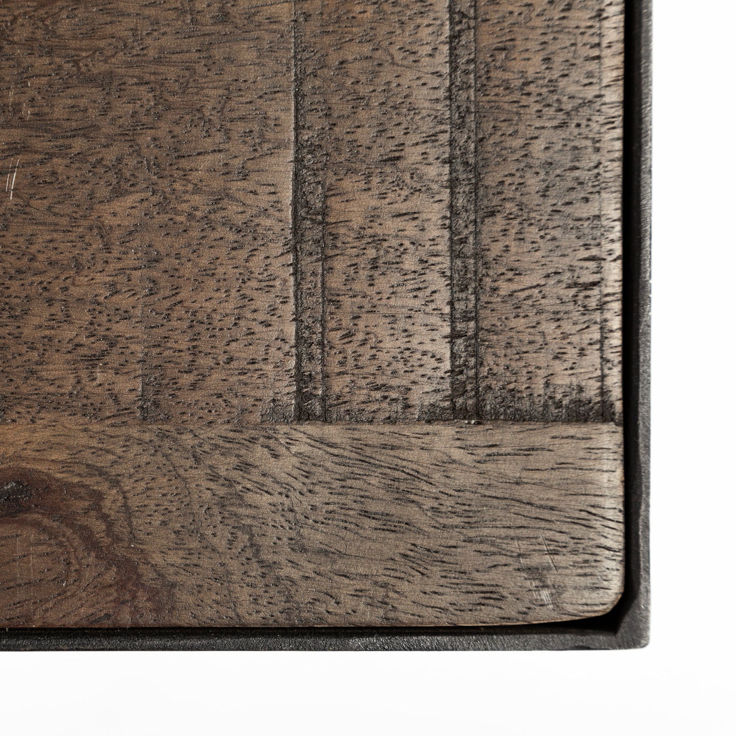 Trestman End Side Table Medium Brown Wood | Black Iron - end-and-side-tables