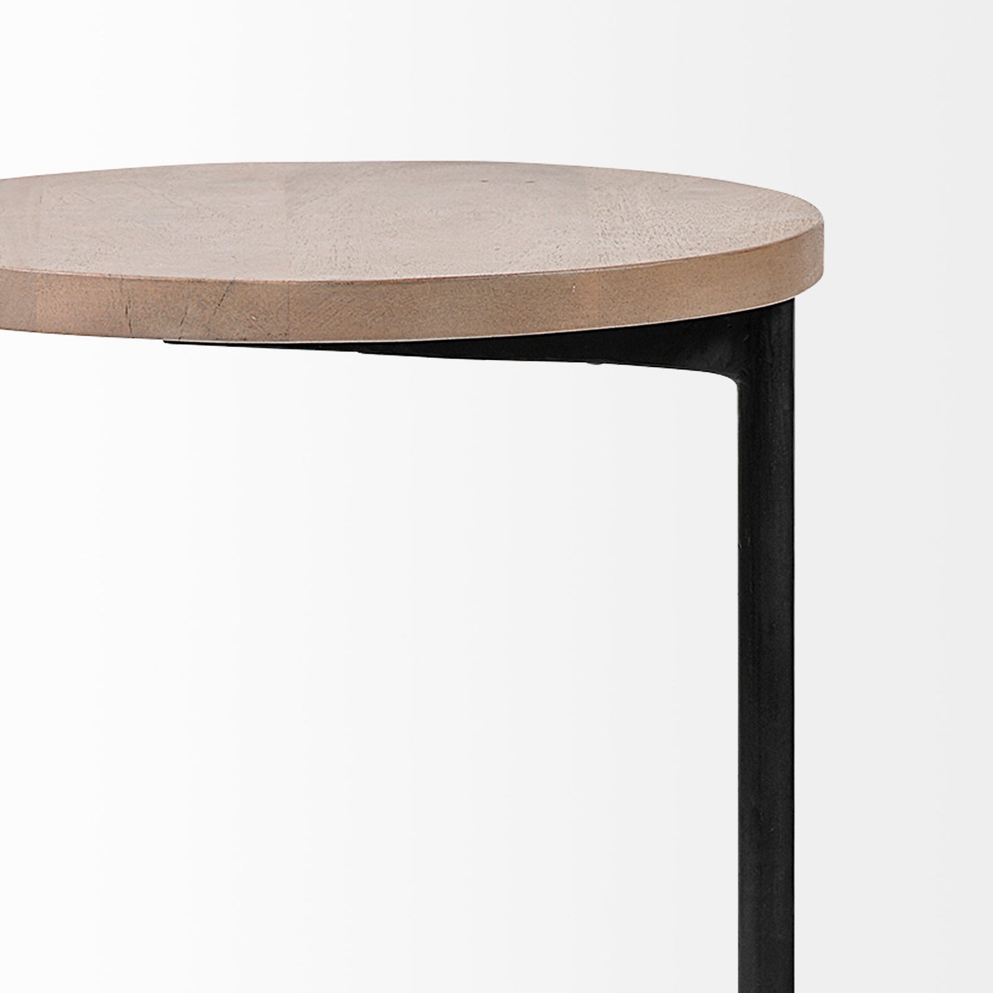 Ballatine Accent Table Brown Wood | Black Metal - accent-tables
