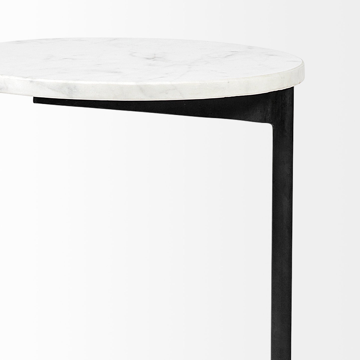 Ballatine Accent Table White Marble | Black Metal - accent-tables
