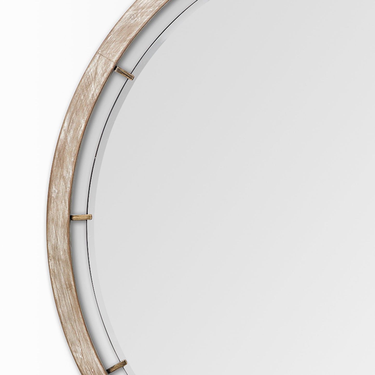 Sonance 54" Round Brown Wood Frame Mirror