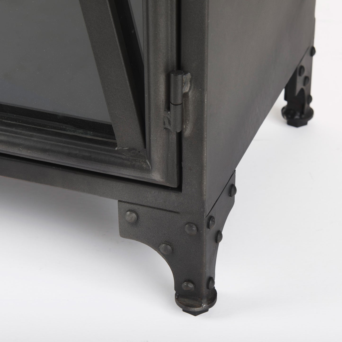 Poppy II 73.8" H Black Metal With Glass Door Display Cabinet