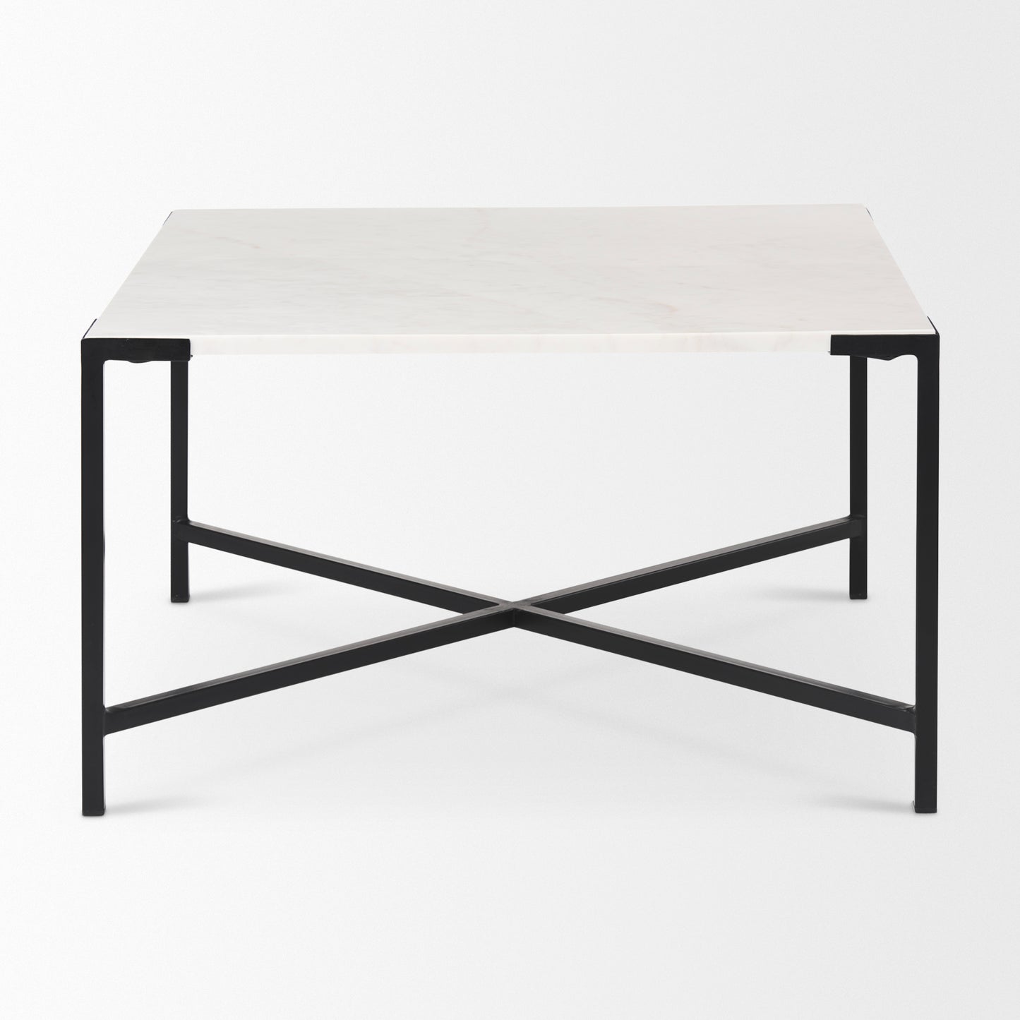 Lucas Coffee Table White Marble | Black Metal - coffee-tables