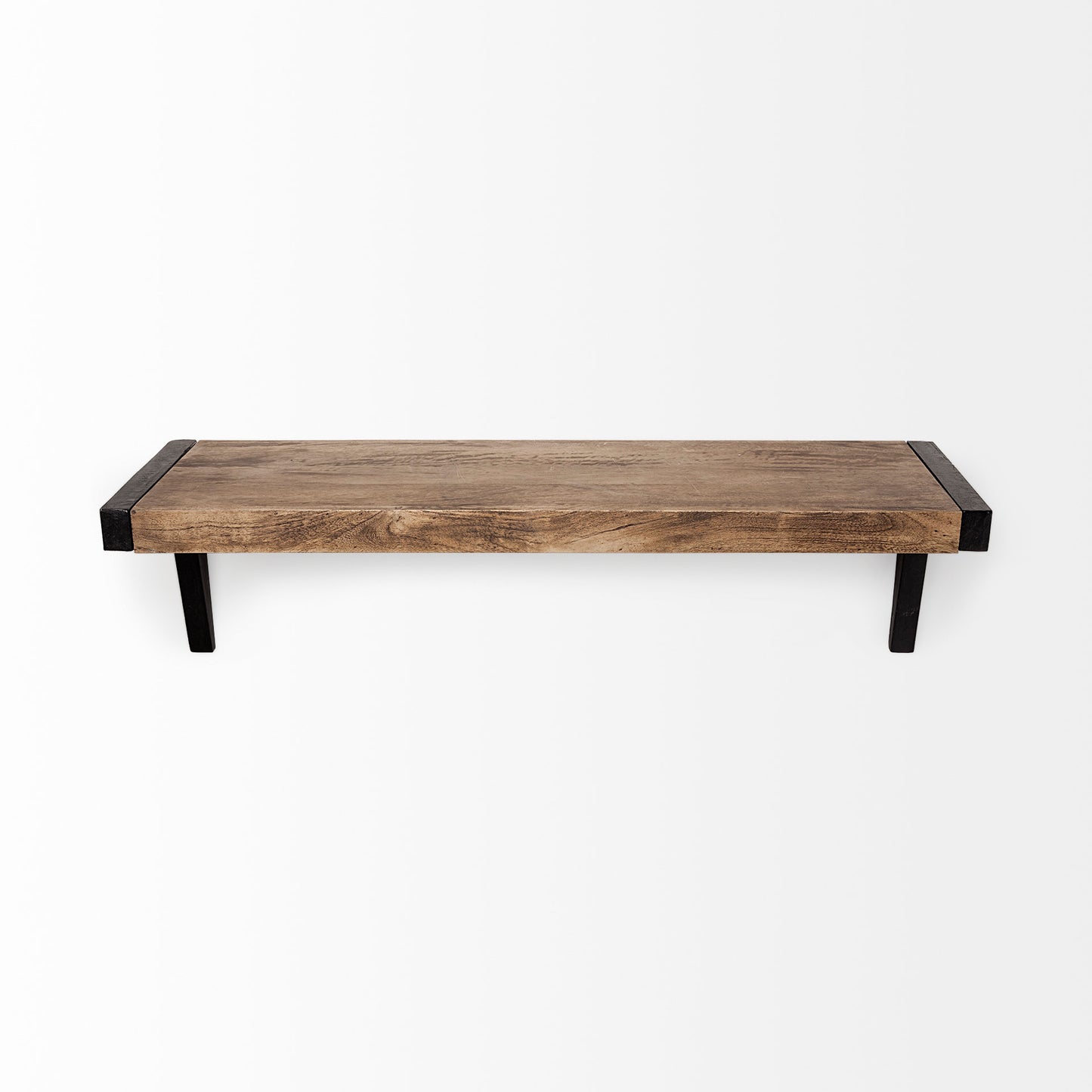Dion Wall Furniture Brown Wood | Black Metal | 36L - wall-furniture