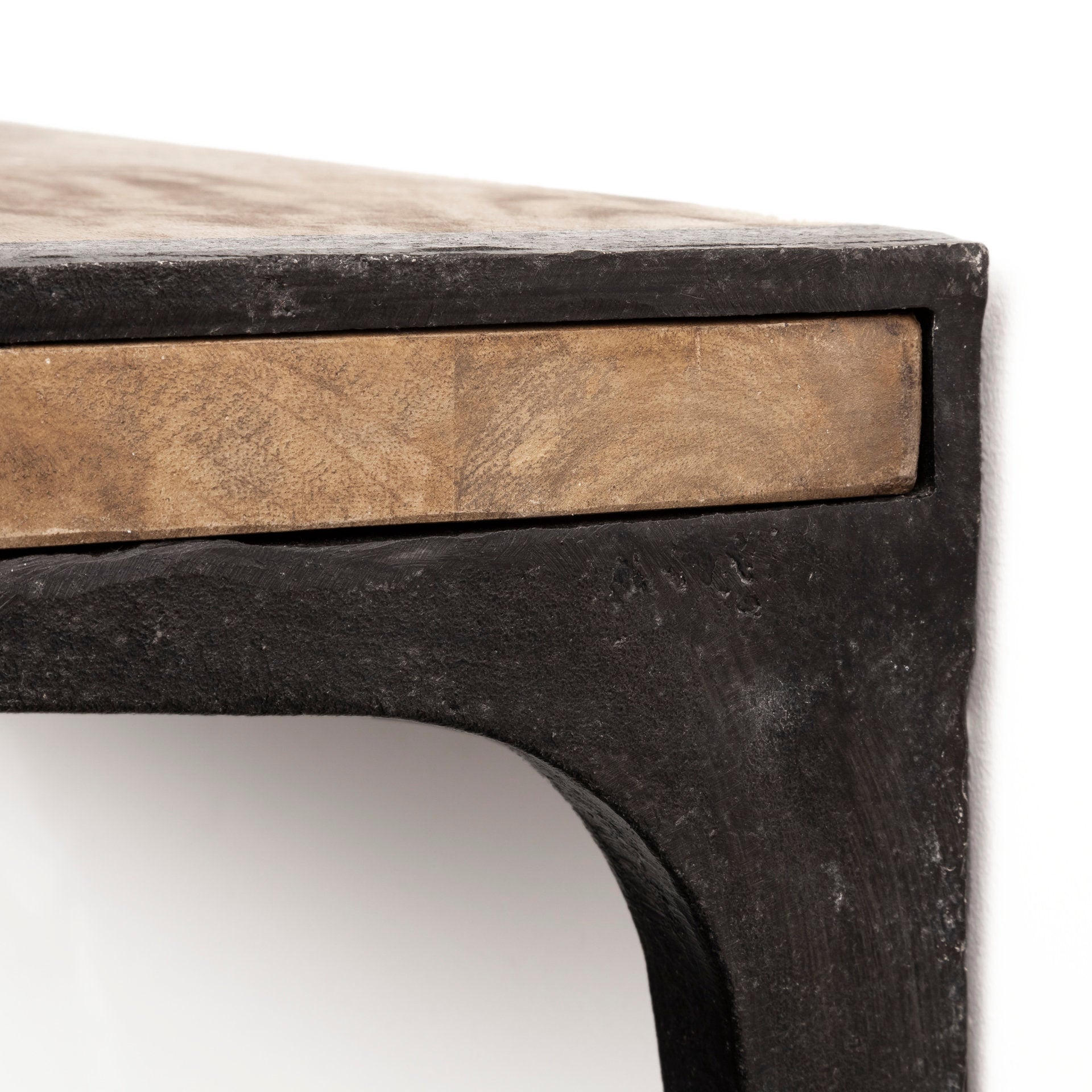 Dion Wall Furniture Brown Wood | Black Metal | 36L - wall-furniture