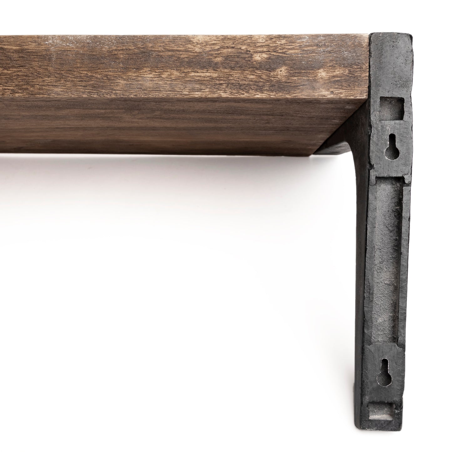 Dion I 58.0L x 11.0W x 11.0H Brown Wood W/Black Metal Wall Shelf