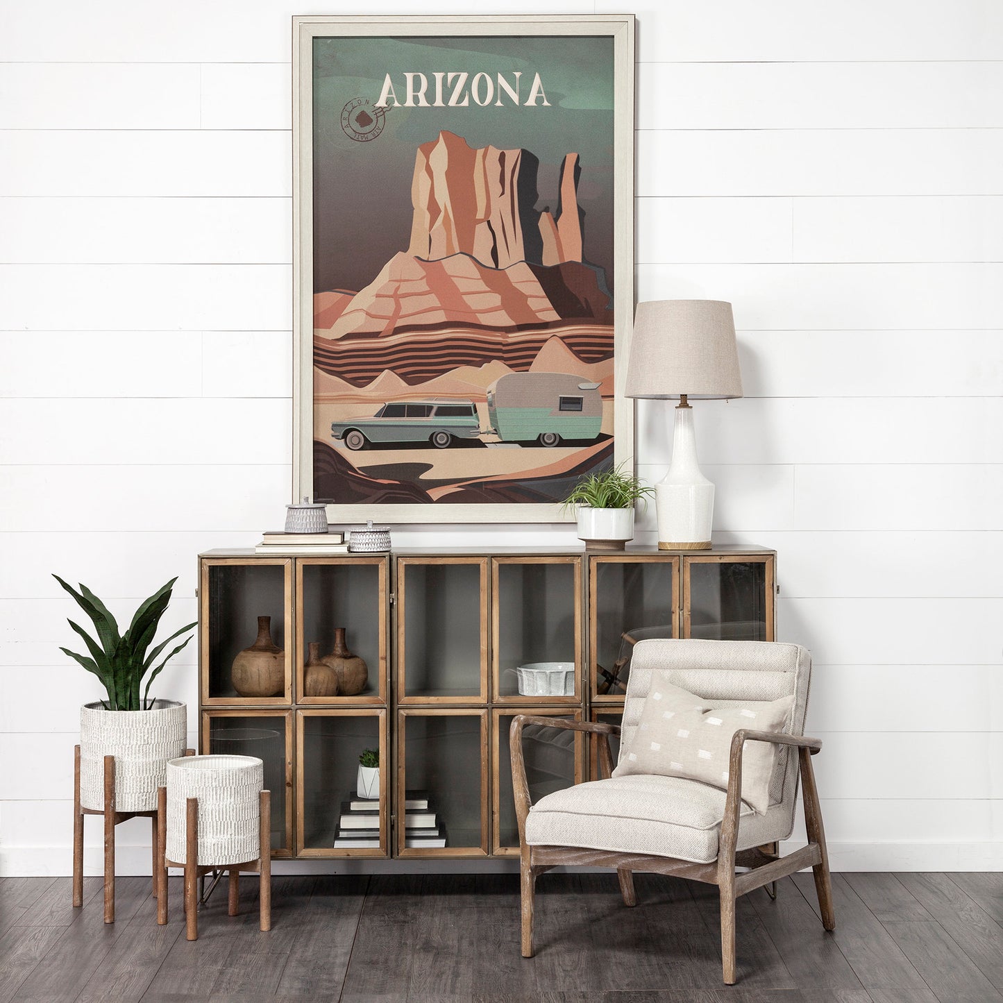 Pandora Horizontal Cabinet Brown Wood | Gray Metal | 66L - cabinets