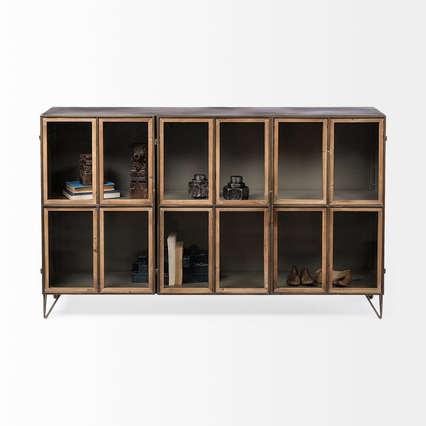 Pandora Horizontal Cabinet Brown Wood | Gray Metal | 66L - cabinets