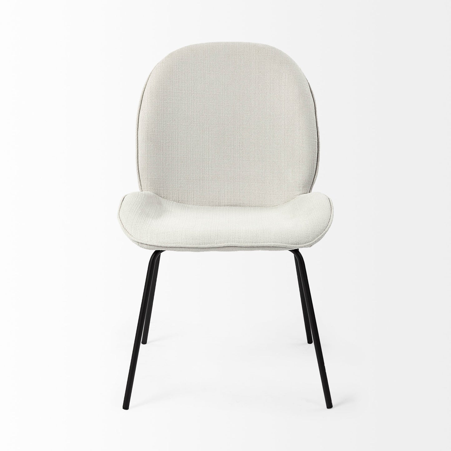 Inala Dining Chair White Fabric | Black Metal - dining-chairs