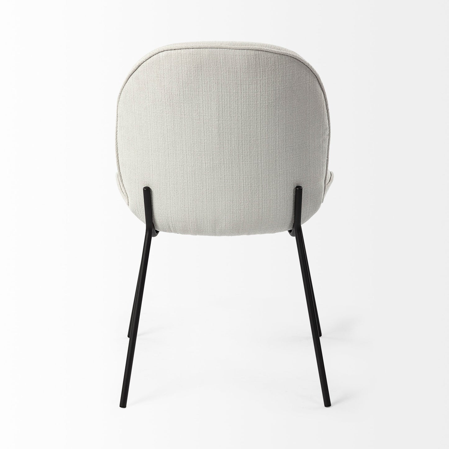 Inala Dining Chair White Fabric | Black Metal - dining-chairs