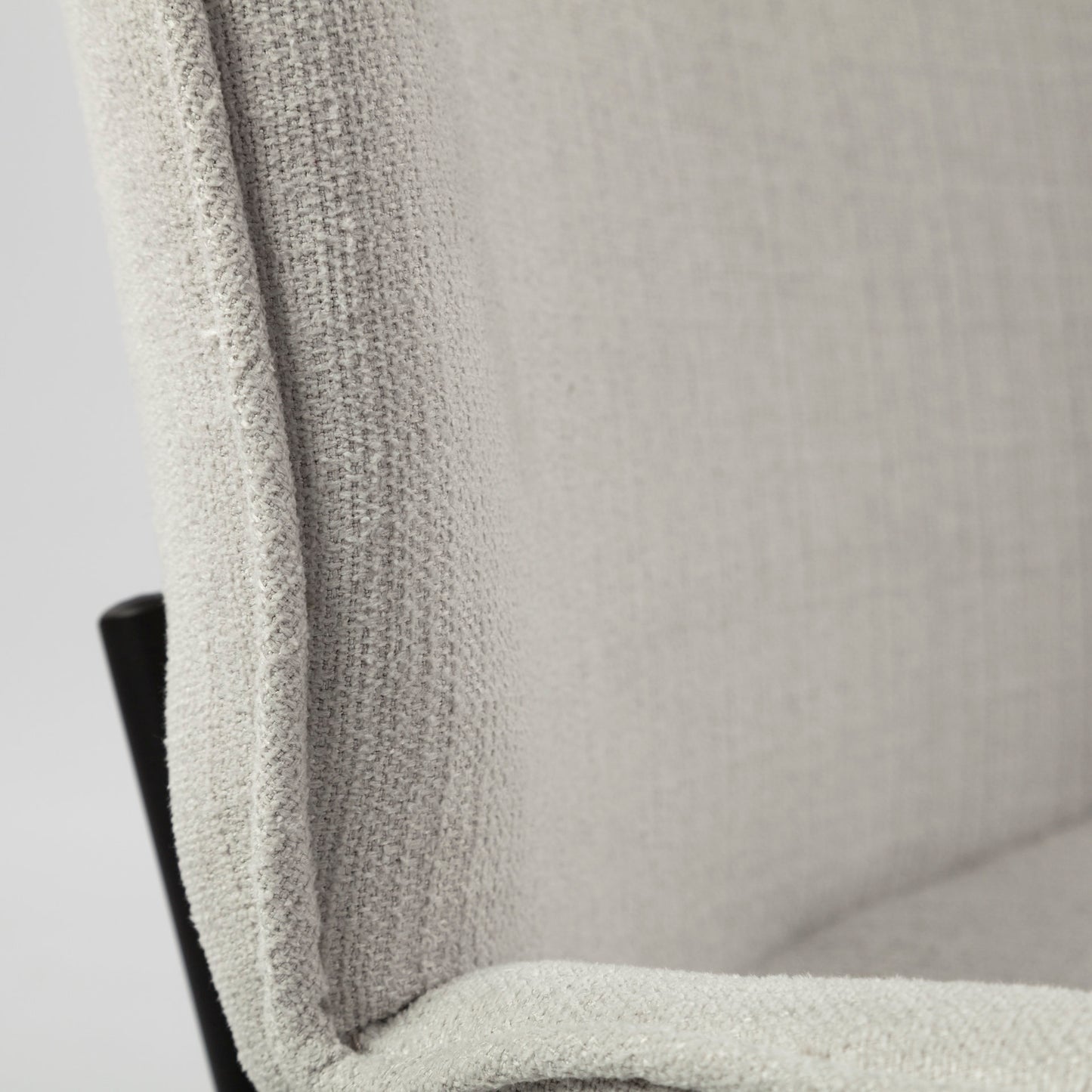 Inala Dining Chair White Fabric | Black Metal - dining-chairs