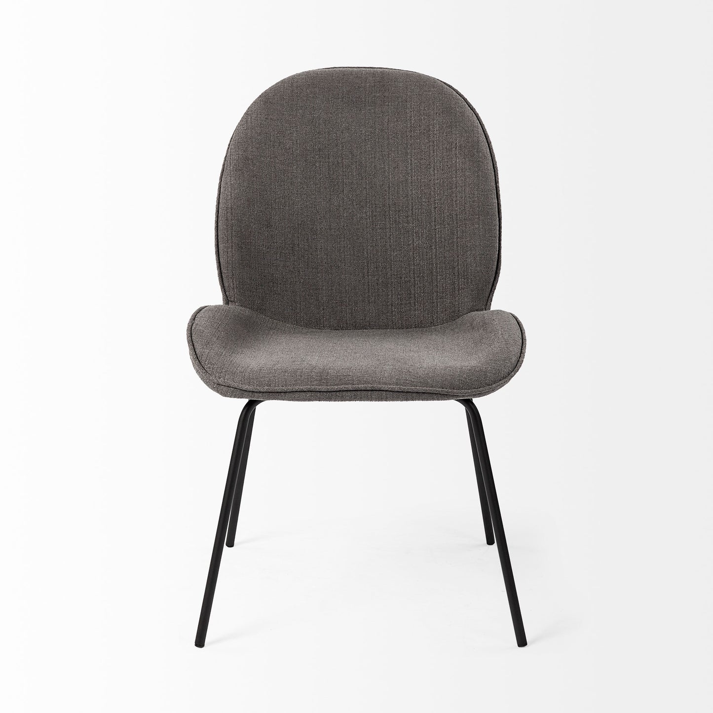 Inala Dining Chair Gray Fabric | Black Metal - dining-chairs