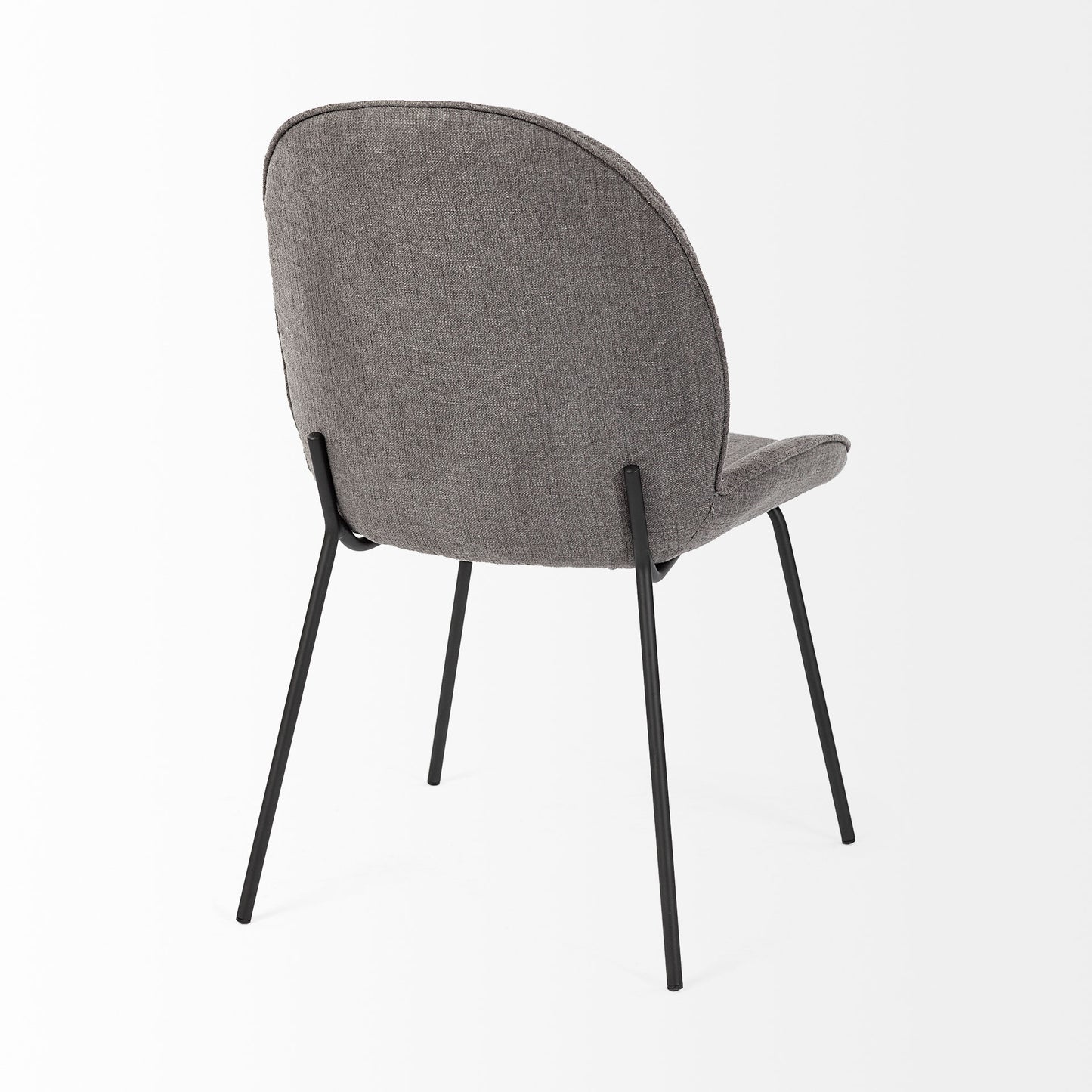 Inala Dining Chair Gray Fabric | Black Metal - dining-chairs
