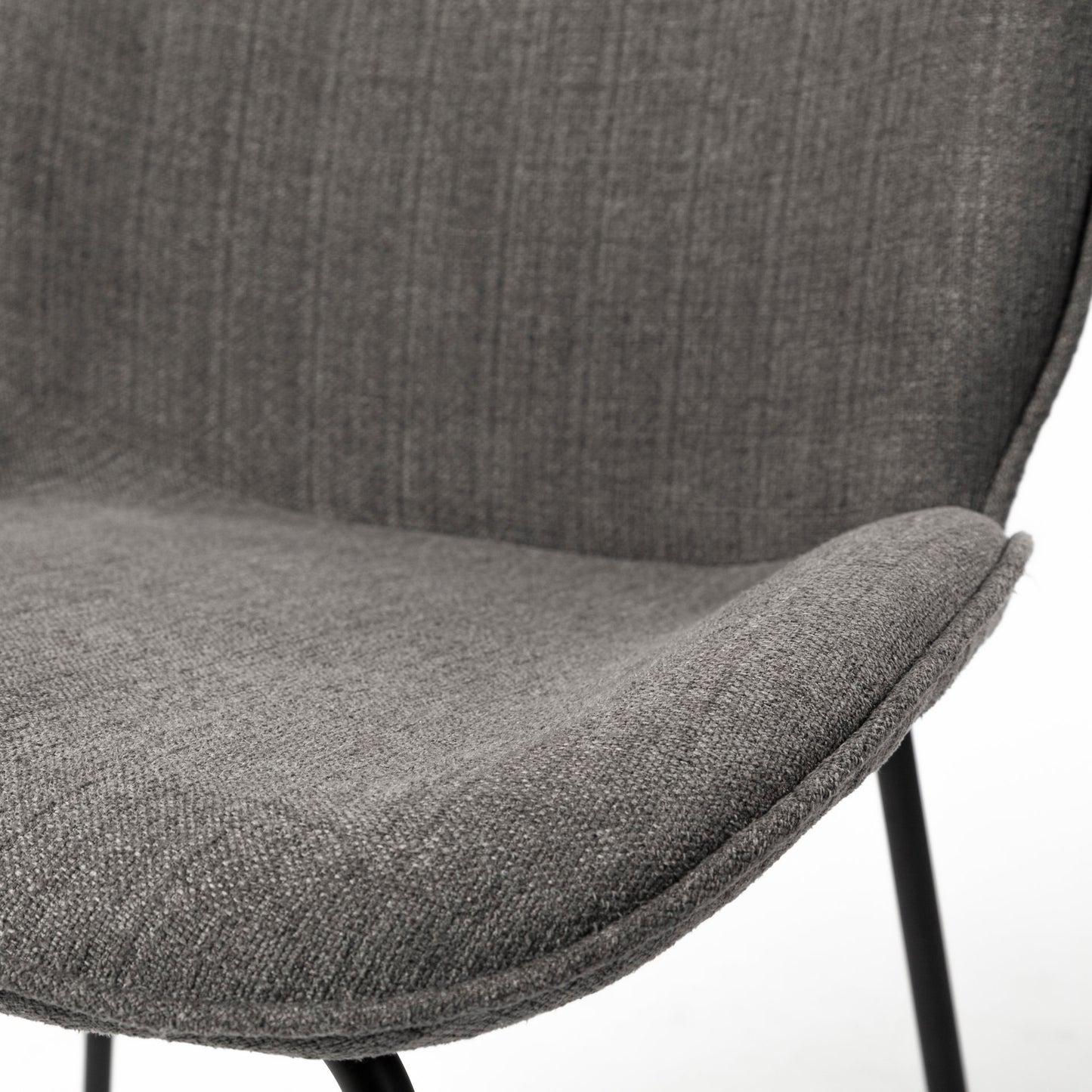 Inala Dining Chair Gray Fabric | Black Metal - dining-chairs