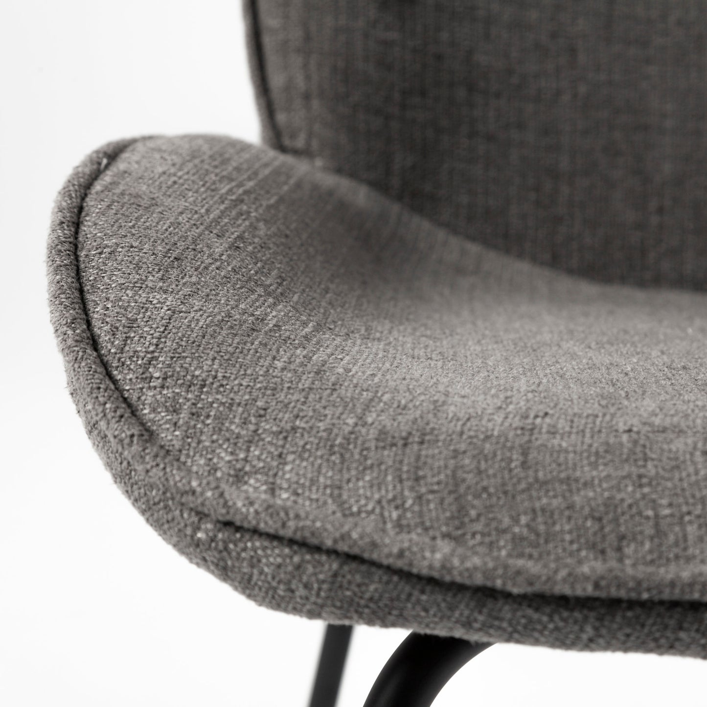 Inala Dining Chair Gray Fabric | Black Metal - dining-chairs