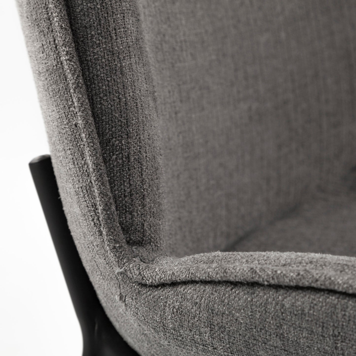 Inala Dining Chair Gray Fabric | Black Metal - dining-chairs