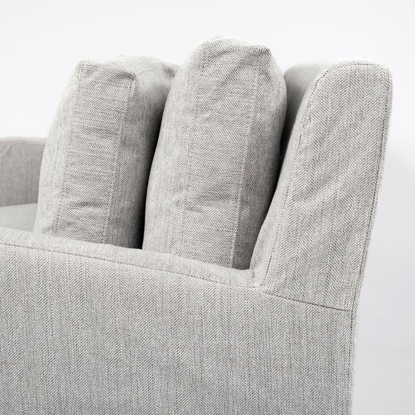 Denly II 92.5W Frost Gray Slipcover Three Seater Sofa