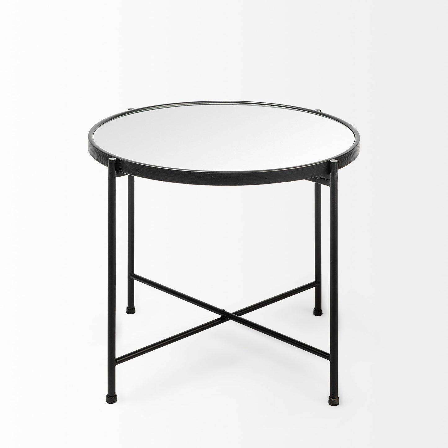 Samantha Accent Table Mirror | Black Metal | Large - accent-tables