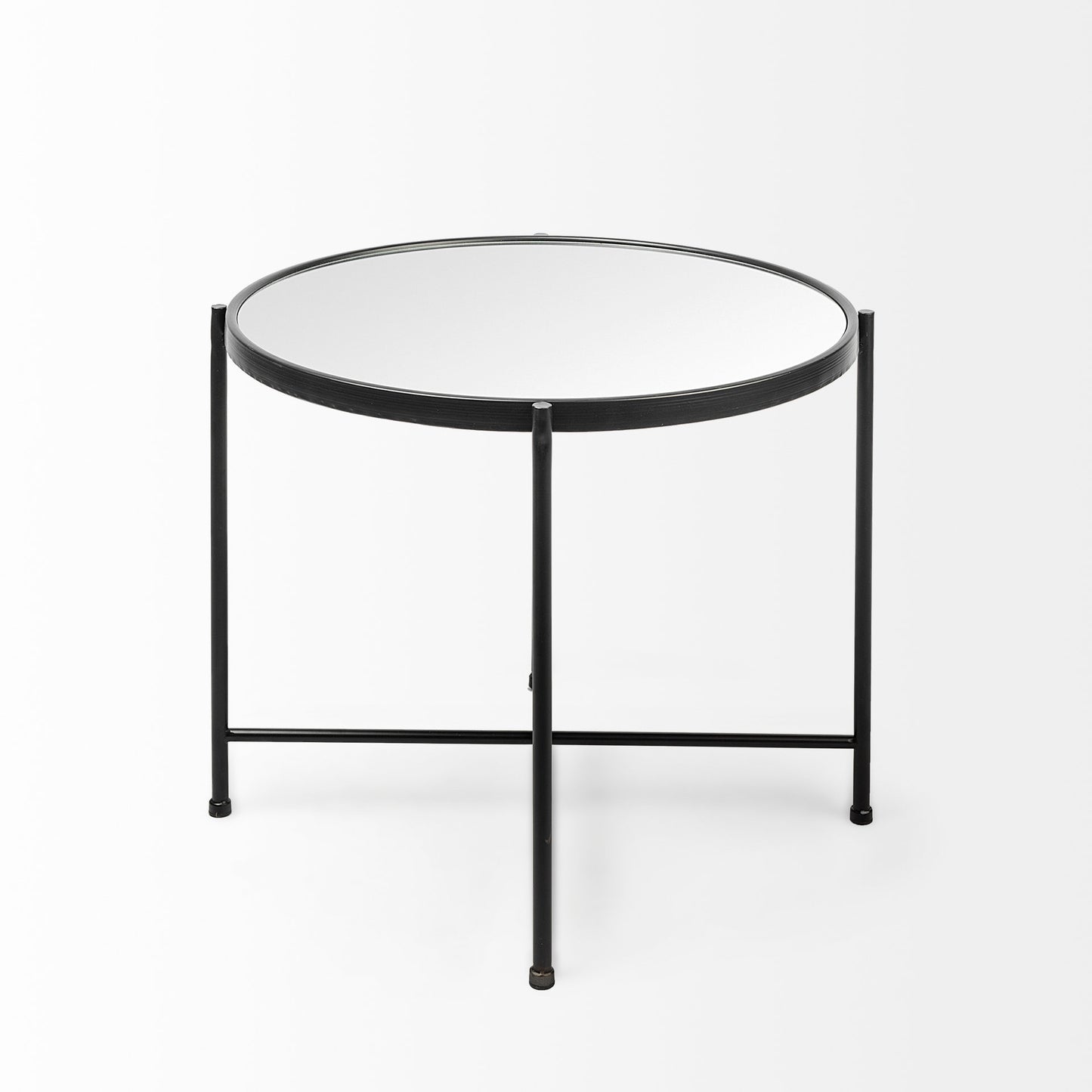 Samantha Accent Table Mirror | Black Metal | Large - accent-tables