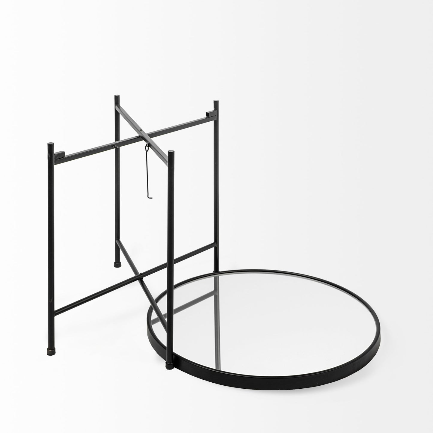 Samantha Accent Table Mirror | Black Metal | Large - accent-tables
