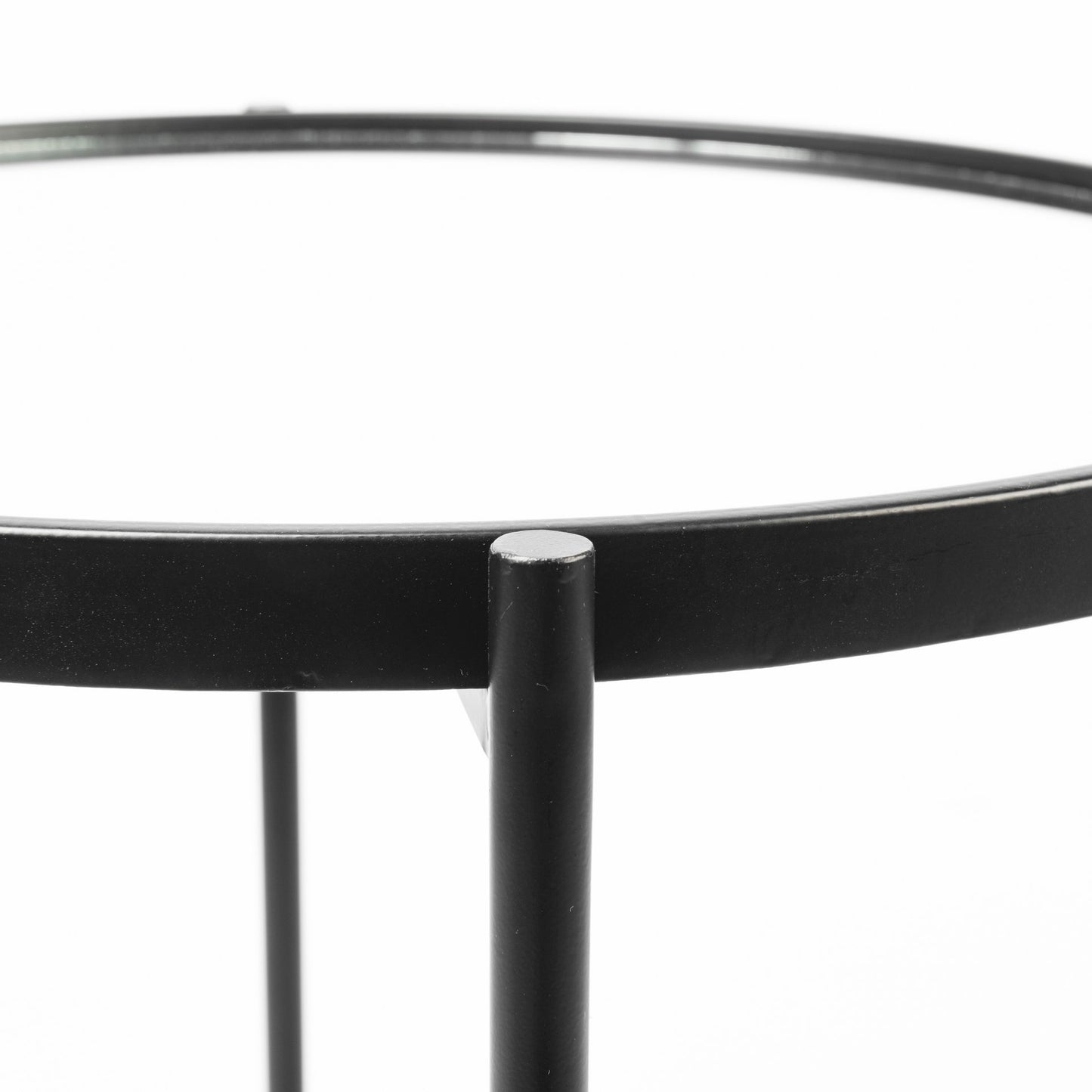 Samantha Accent Table Mirror | Black Metal | Large - accent-tables