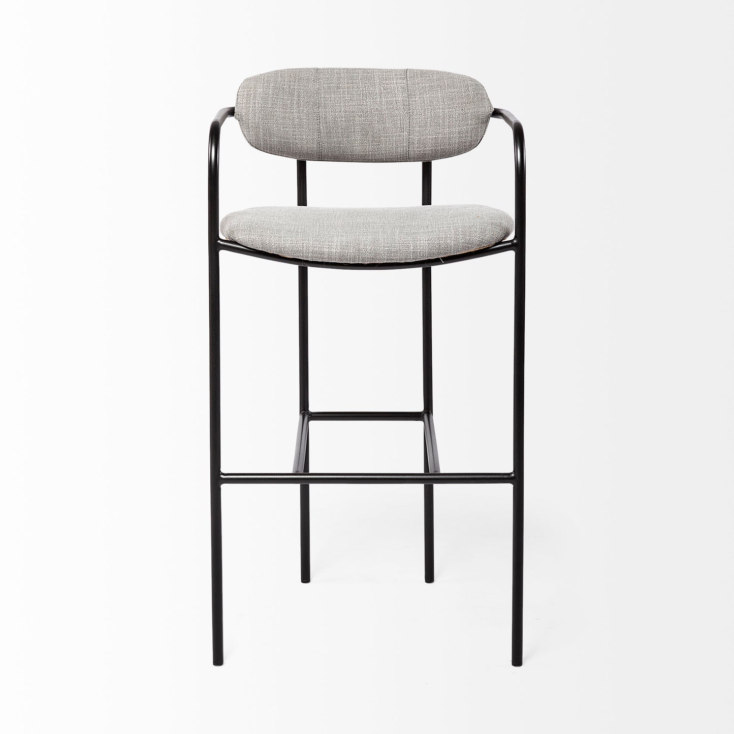 Parker Upholstered Seat Bar Counter Stool Gray Fabric | Black Metal | Bar - bar-stools