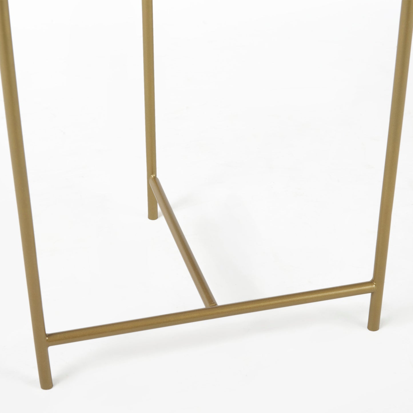 Stella 17L x 17W White Round Marble Top W/Gold Base Accent Table