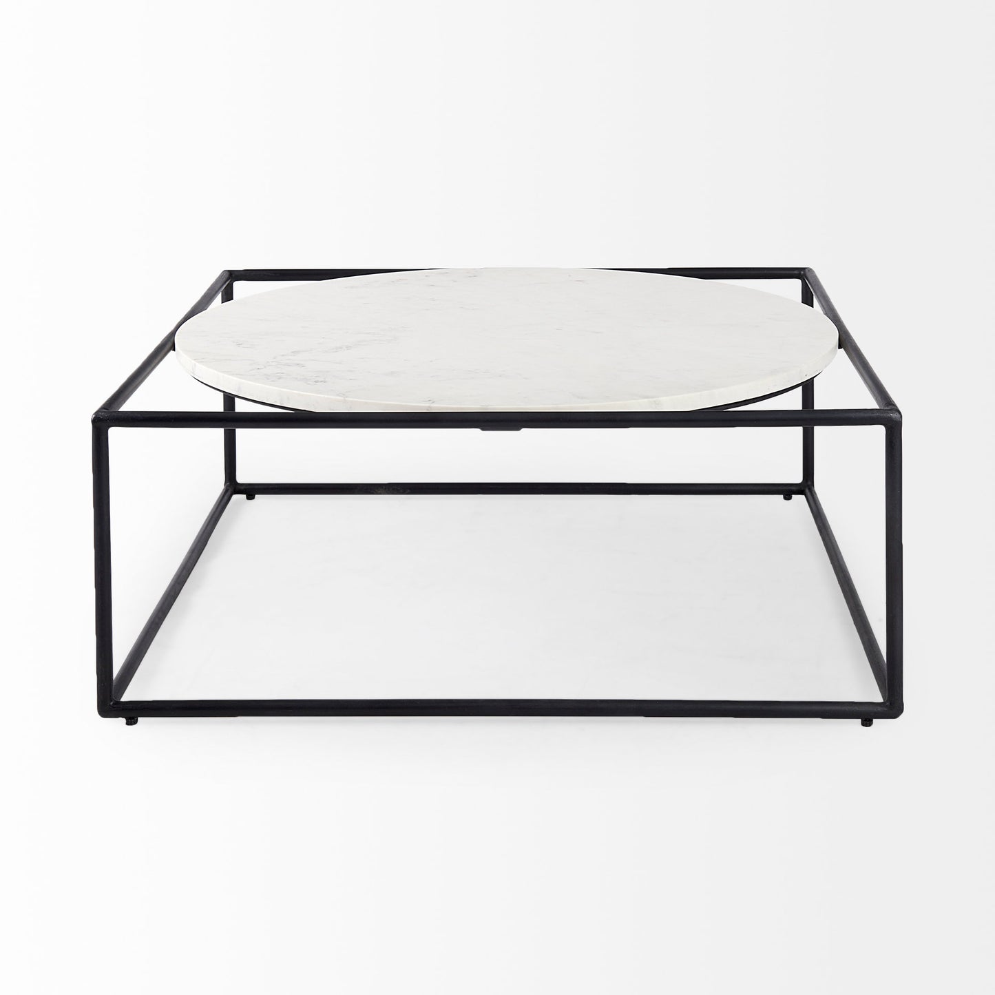 Austen Coffee Table White Marble | Black Metal - coffee-tables