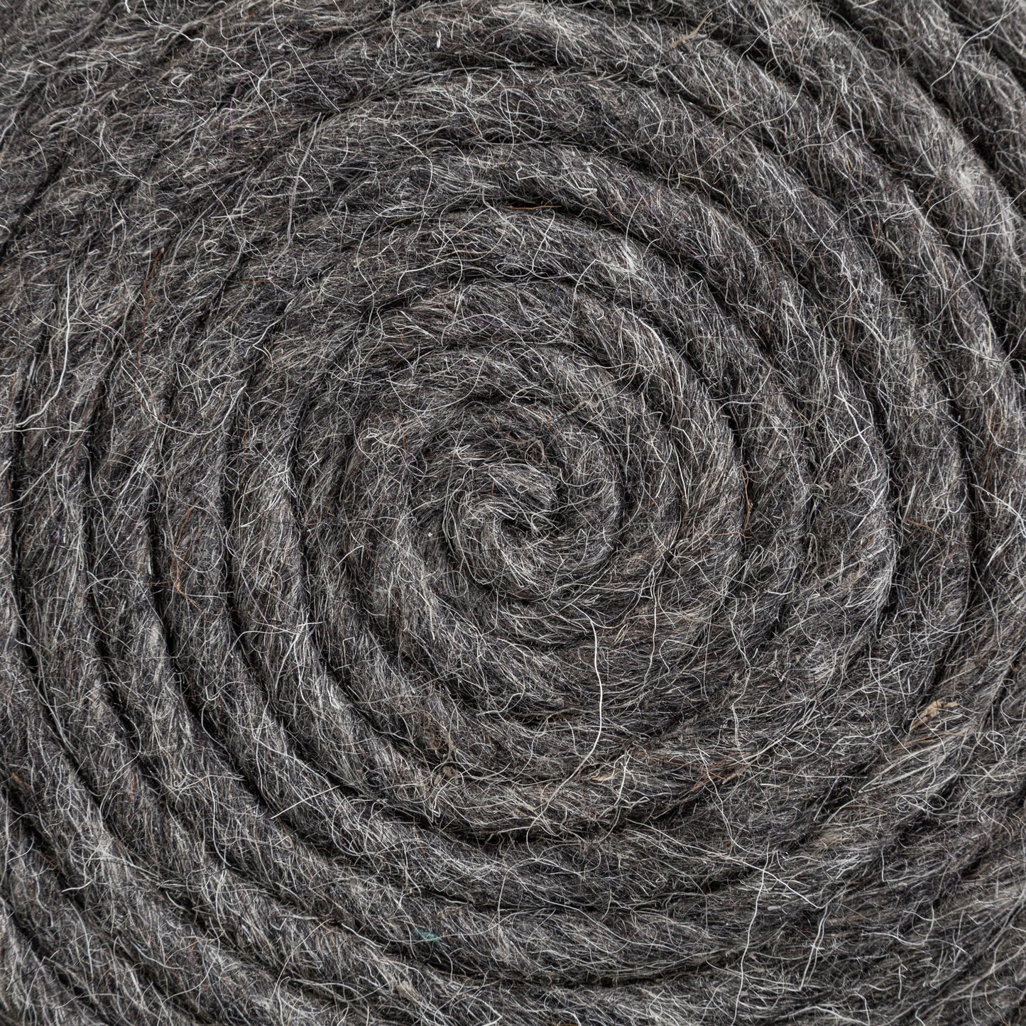 Allium Dark Gray Handwoven Wool Cylindrical Pouf