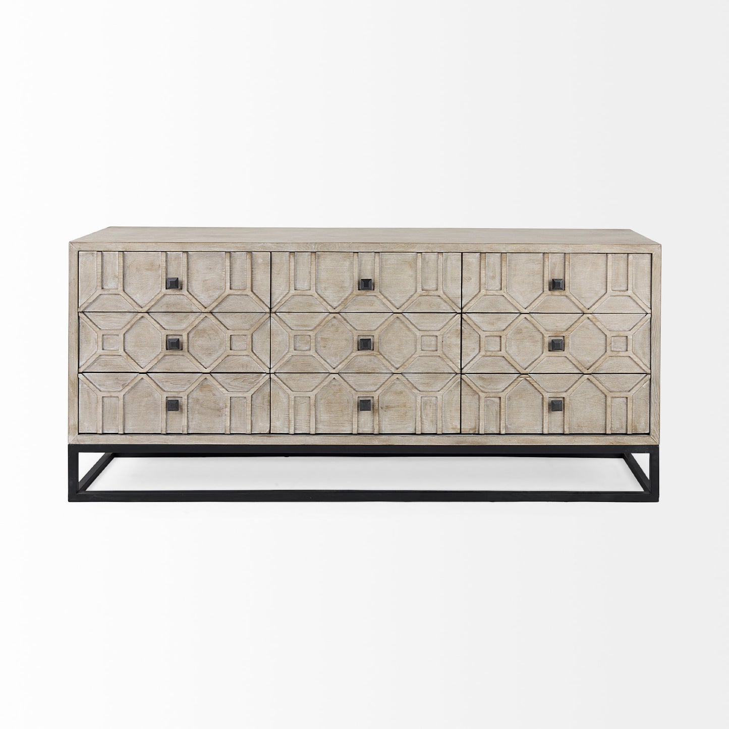 Genevieve Sideboard Brown Wood | Black Metal - sideboards-and-buffets