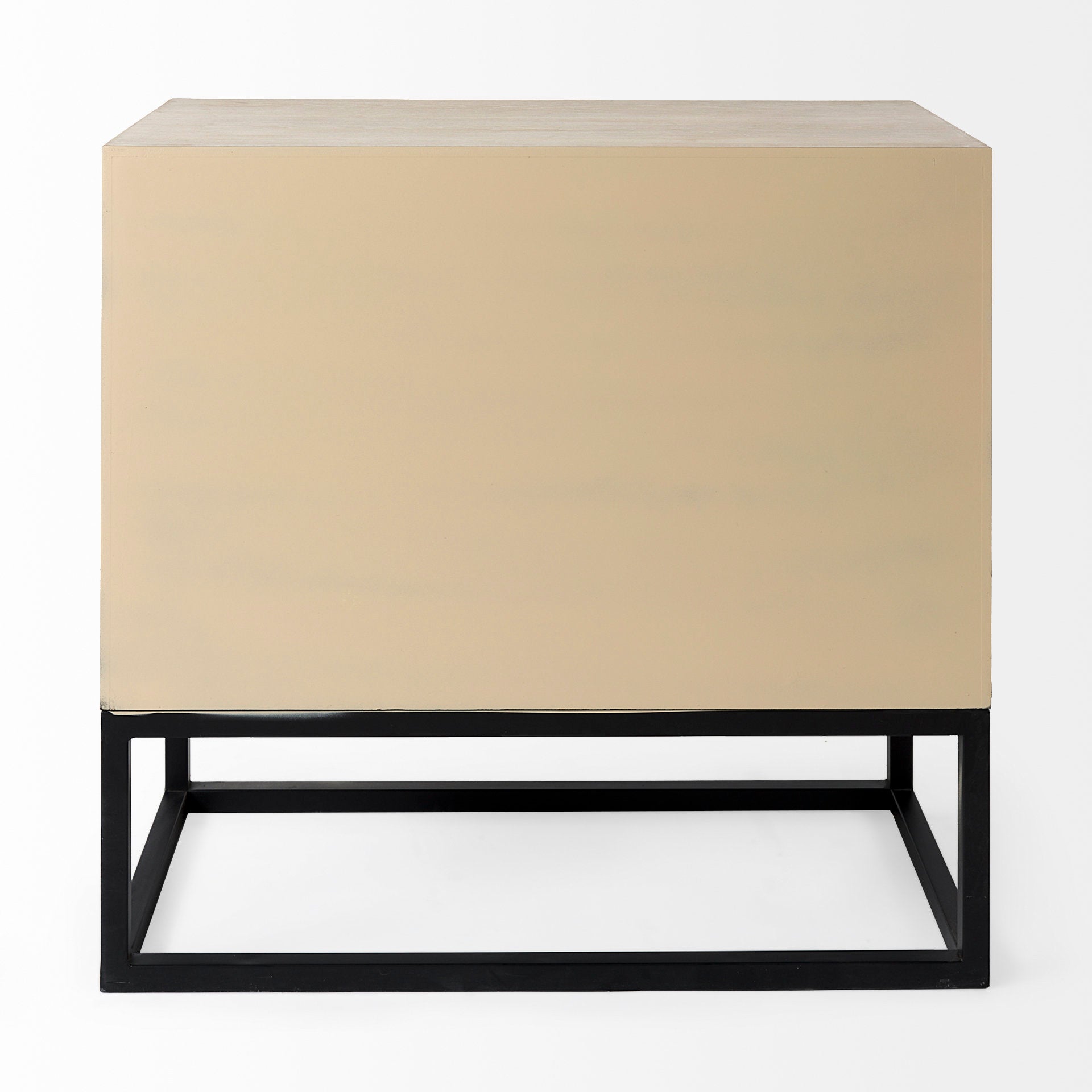 Ciara Accent Cabinet Beige Wood | Black Metal - acc-chest-cabinets