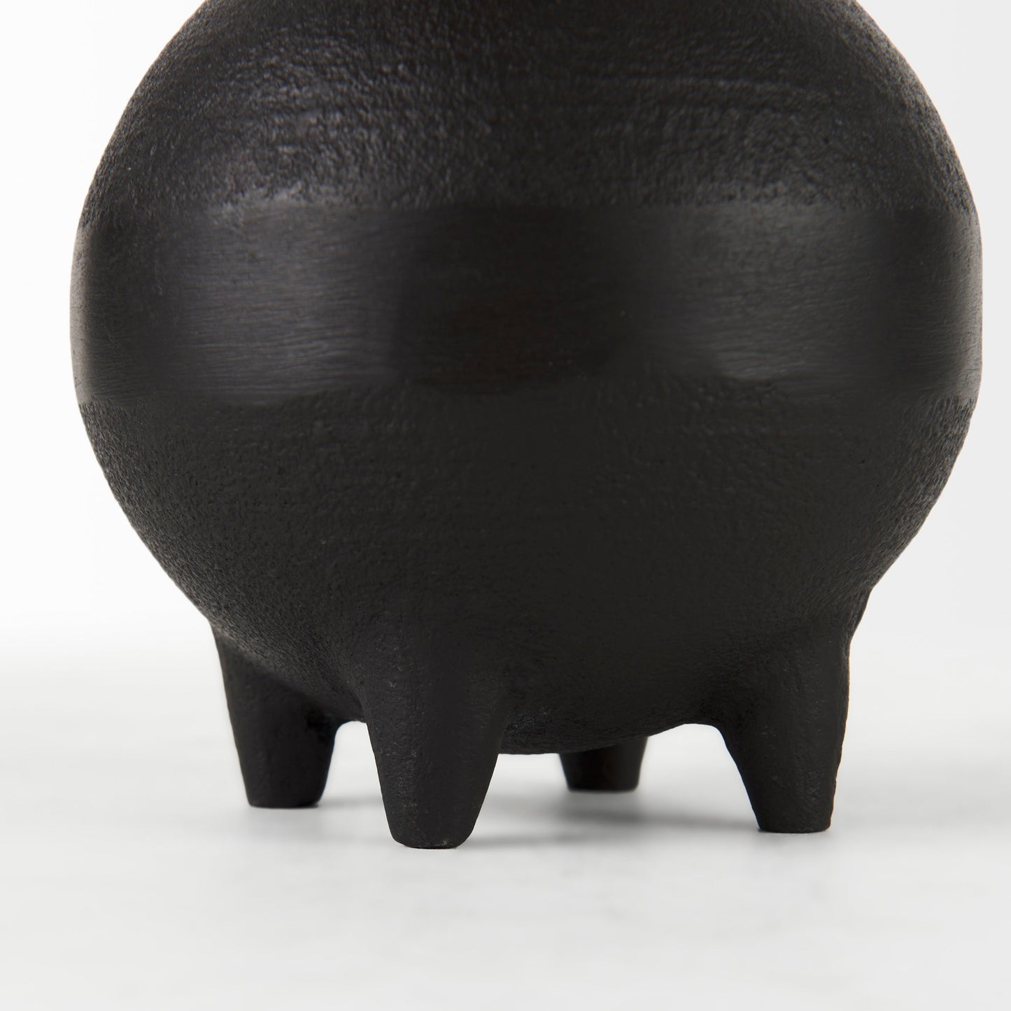 Cyrus Black Spherical Vase W/ Flute Decorative Object