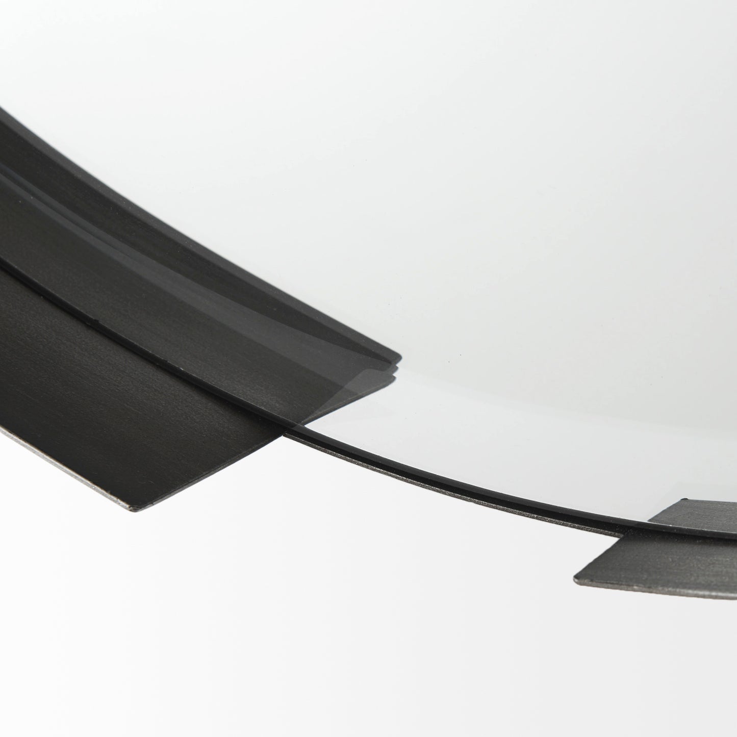 Adrianna 24.4" Black Metal Round Mirror