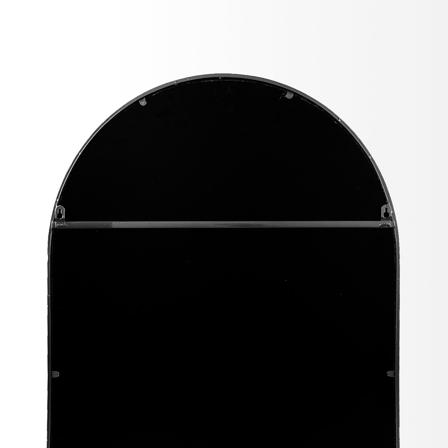 Giovanna 23.6L x 1.2W x 48.8H Black Metal Frame Rounded Arch Vanity Mirror