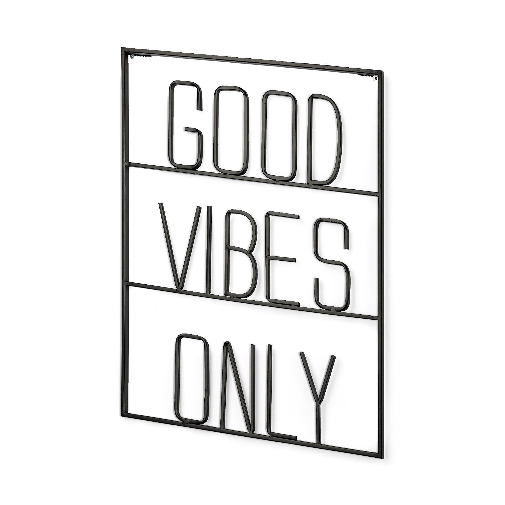 Playful Sign Wall Decor Black Metal | Good Vibes - alternative-wall-decor